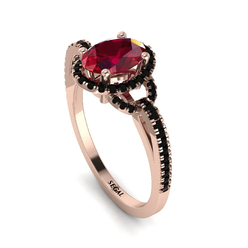 Classic Diamond Rings For Engagement Day-Timeless Beauty Oval Ruby Engagement Ring - Judy No. 41