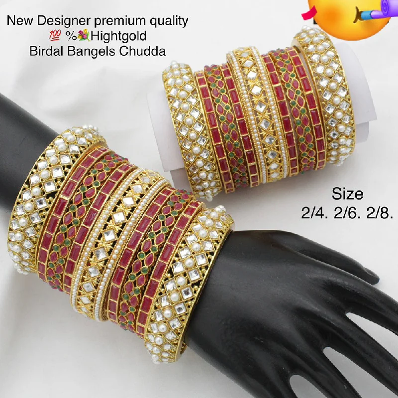 Personalized Gold Bangles For Wedding Day Gifts-Pooja Bangles Mehendi Polish Bridal Bangles set