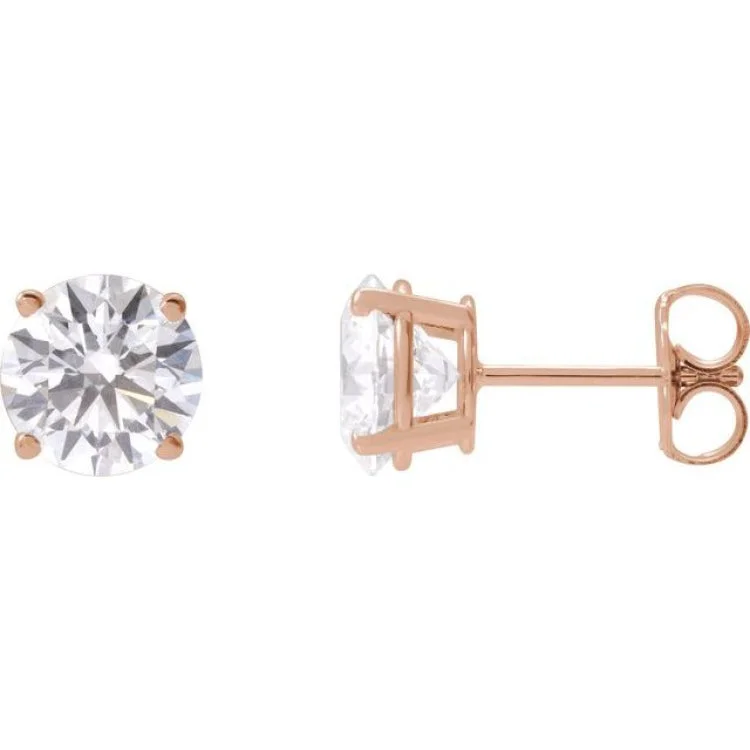 Gold Earrings With Natural Stones For Summer-14K Rose 2  1/2 CTW Lab-Grown Diamond Stud Earrings