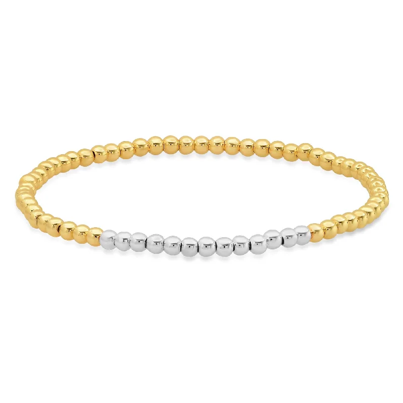 Classic Silver Bracelets For Fashion-STRETCH BRACELET, GOLD & SILVER