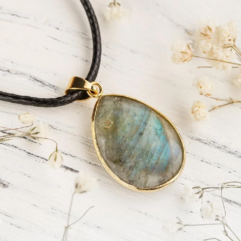 Custom Gold Necklace For Weddings-Labradorite Necklace Of Soul-Searching