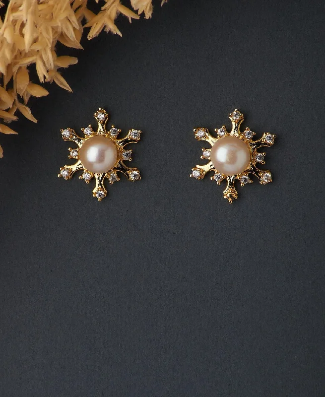 Chic Drop Earrings For Night Out-Classic Pearl Stud Earring