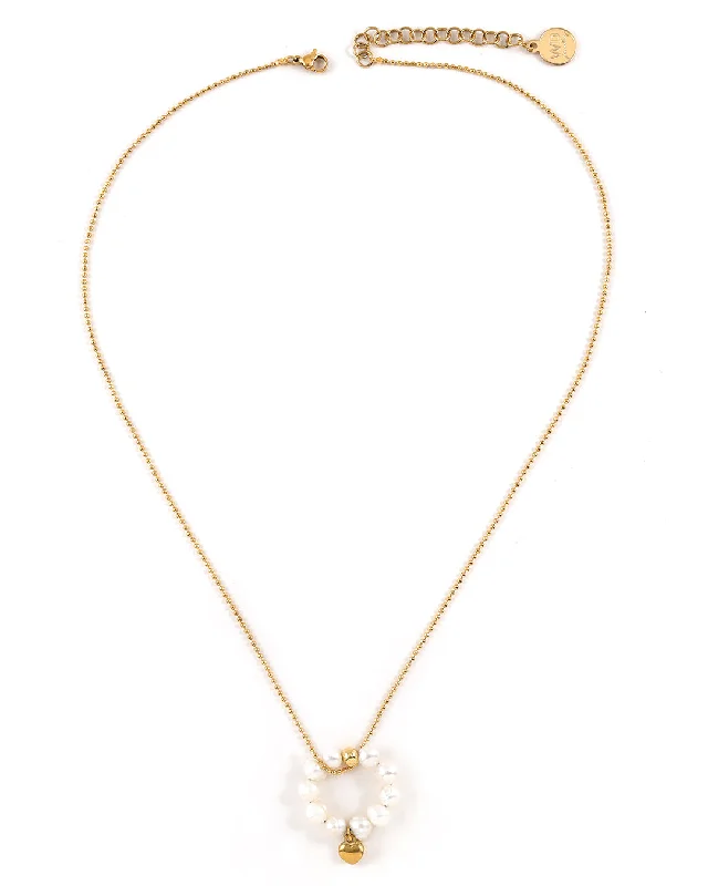 Classic Pearl Necklace For Bridesmaids-Voluta Gold Necklace