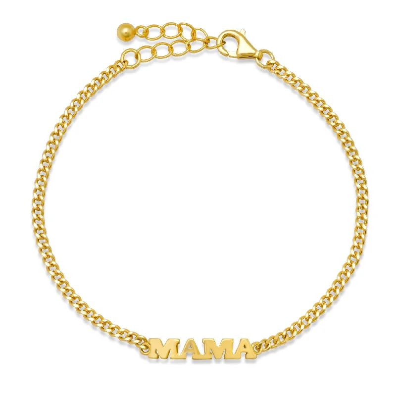 Classic Tennis Bracelets For Women-MAMA BRACELET, GOLD