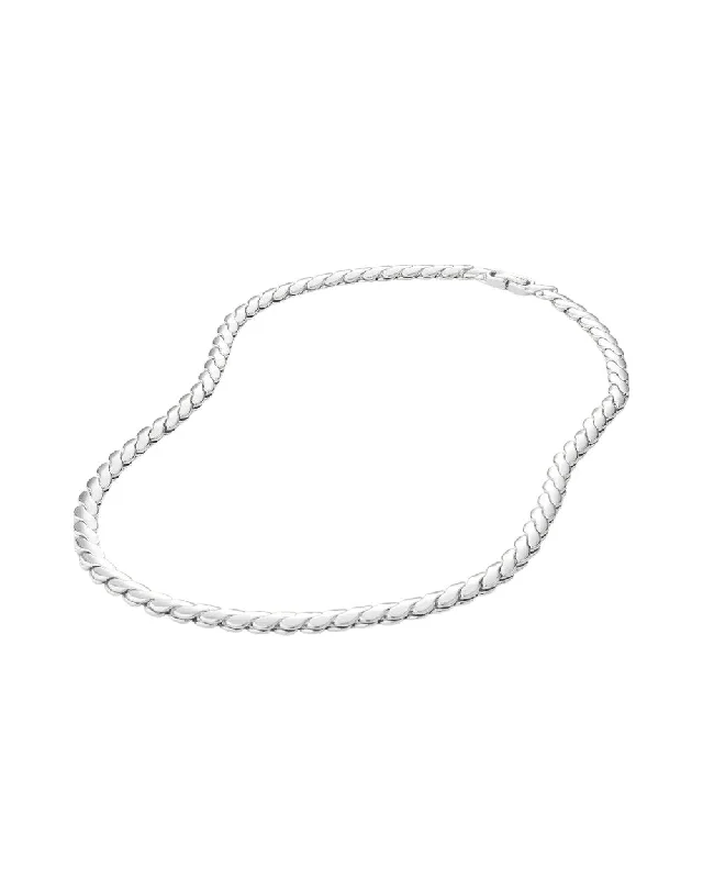 Simple Crystal Necklace For Weddings-Paloma Chain - Silver