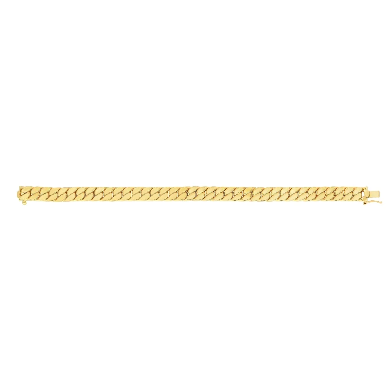 Boho Style Bracelets For Women-Yellow 14K Gold Maschio Skinny Modern Curb Bracelet/Chain