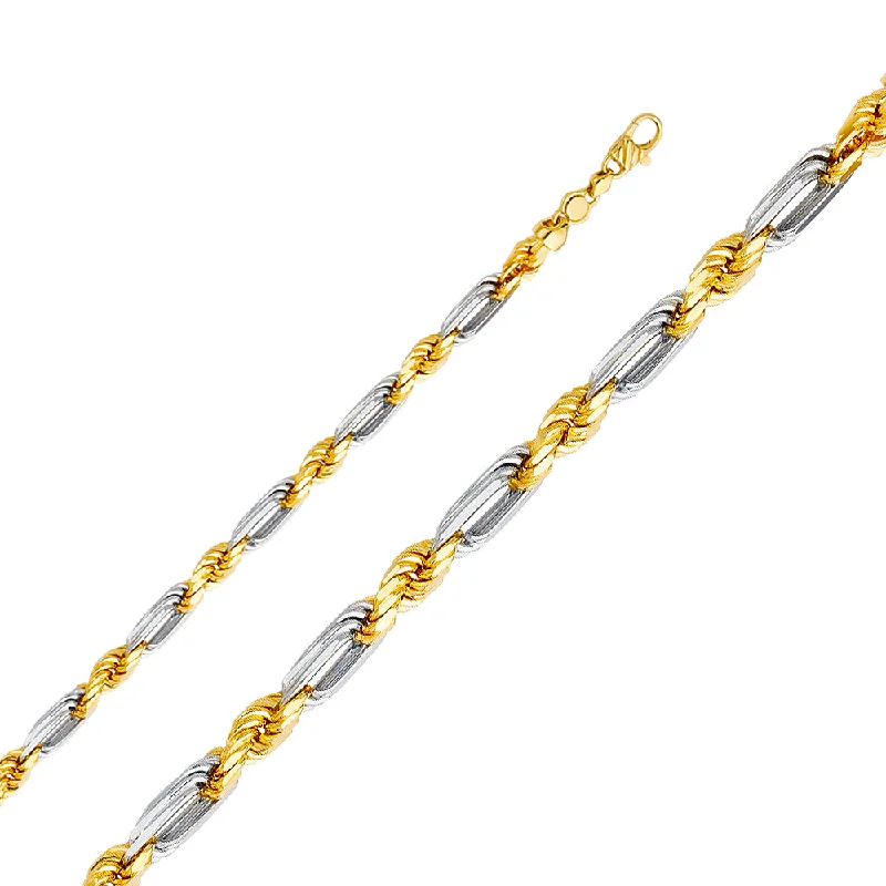 Vintage Style Chain Bracelets-14K Solid Gold Figarope Bracelet