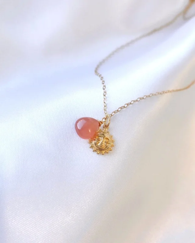 Trendy Long Necklace For Casual Wear-Inca Rose with Sun Necklace