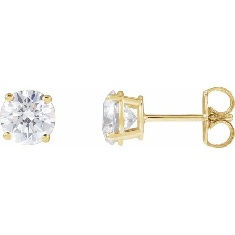 Vintage-Inspired Hoop Earrings For Fashion Lovers-14K Yellow 4 CTW Lab-Grown Diamond Stud Earrings