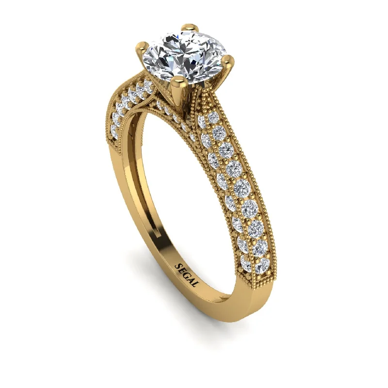 Classic Solitaire Diamond Rings For Engagement-Classic Vintage Diamond Engagement Ring - Kathryn No. 1