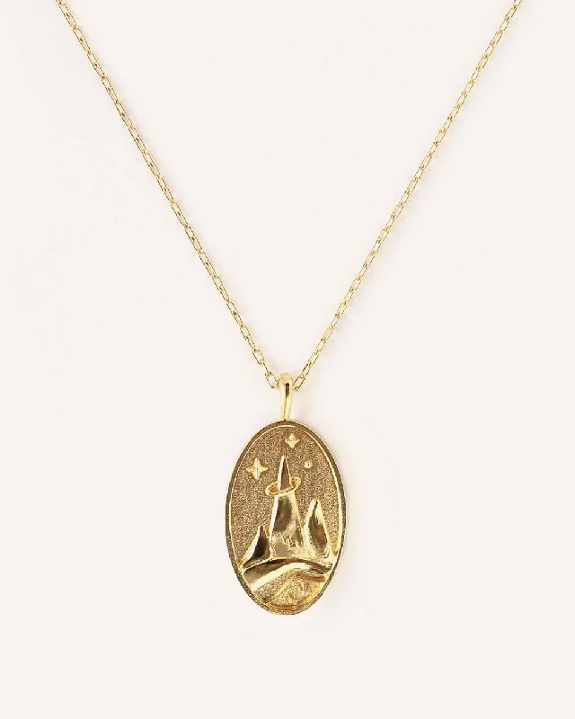 Personalized Gold Pendant Necklace For Day Wear-Capricorn | 10K Solid Gold Zodiac Necklace