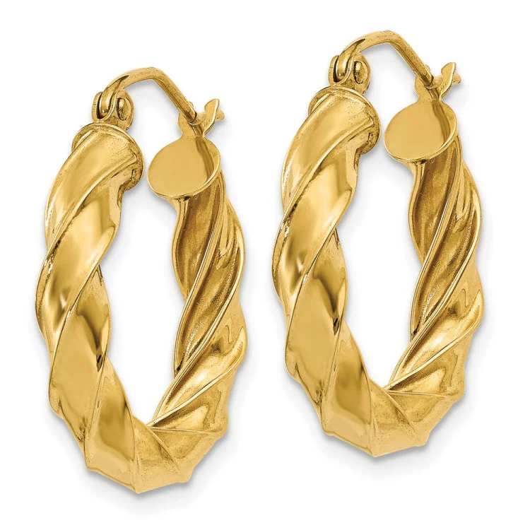 Dainty Stud Earrings For Teens-14k Light Twisted Hoop Earrings