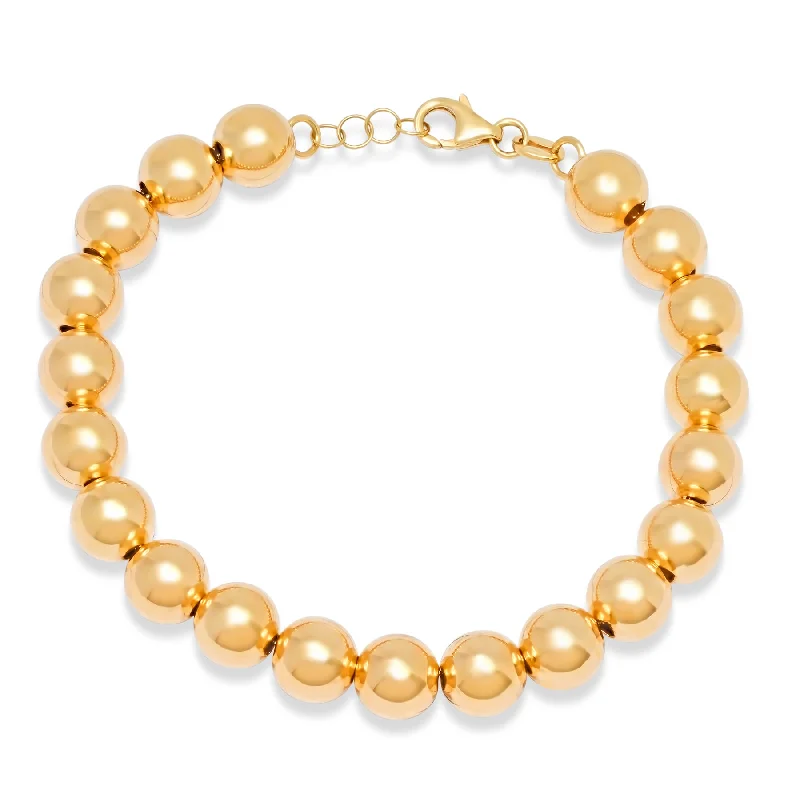 Handmade Adjustable Bracelets-LARGE BALL BRACELET, 14kt GOLD