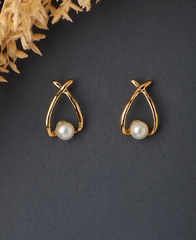 Personalized Birthstone Earrings For Women-Fashionable Pearl Stud Earring