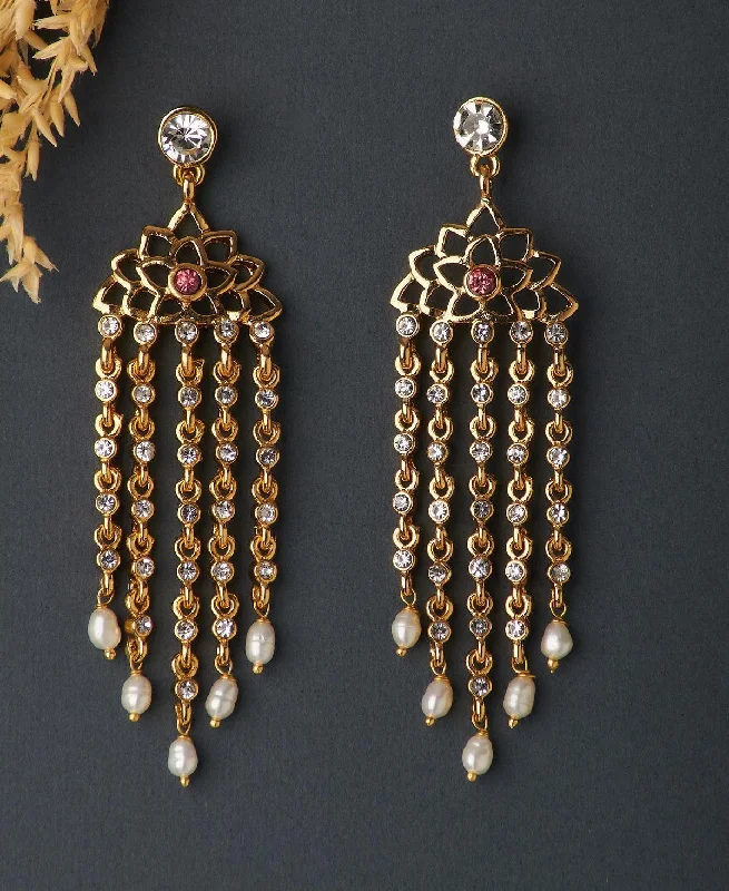 Beautiful Hoop Earrings For Brides-Ethnic Hanging Pearl Jhumka