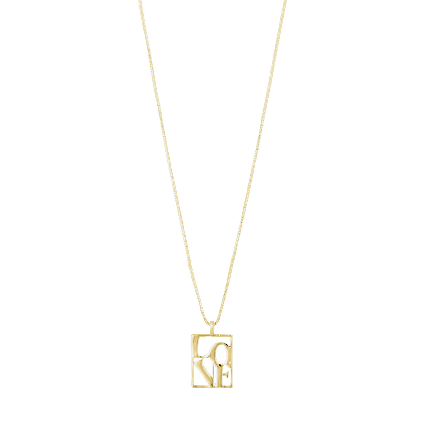 Personalized Chain Necklace For Fashion Lovers-Love Tag Gold Plated Necklace