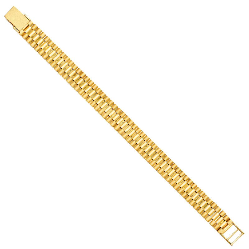 Handmade Gold Bracelets For Special Gifts-14K Gold Rolex Style Link Bracelet