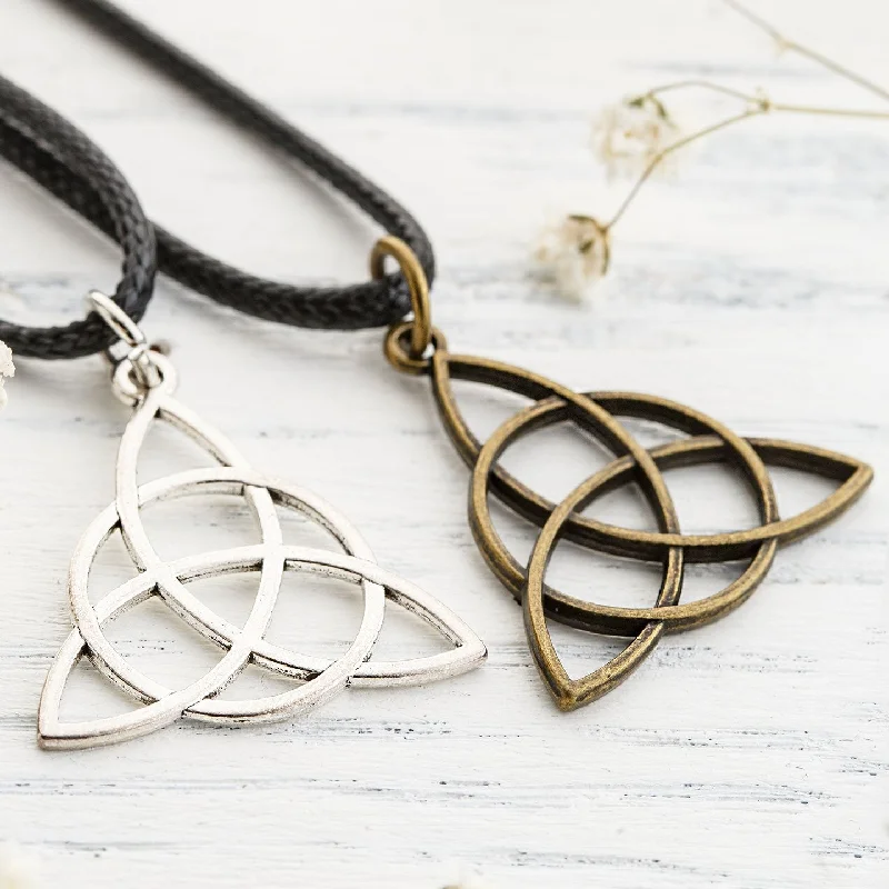 Trendy Crystal Pendant Necklace For Weddings-The Triquetra Necklace