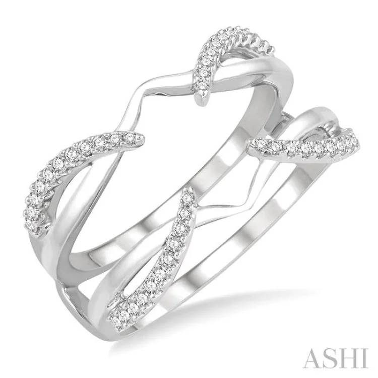 Unique Diamond Rings For Engagement Day-1/4 Ctw Diamond Claw Insert Ring in 14K White Gold