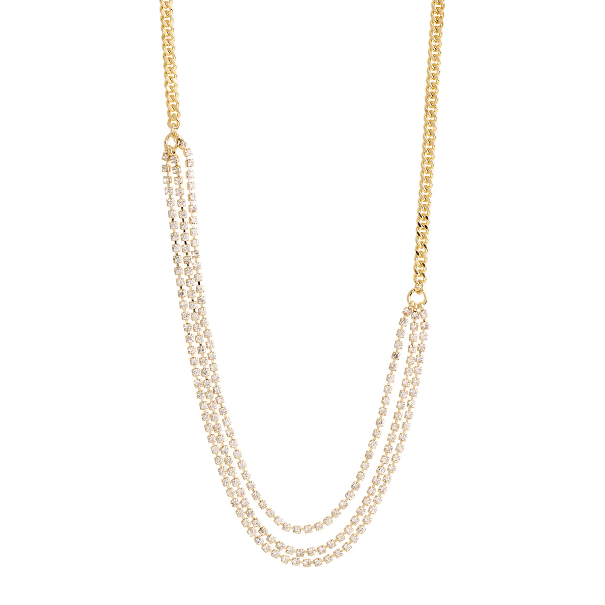 Simple Gold Necklace For Fashionistas-Blink Gold Plated Crystal Necklace