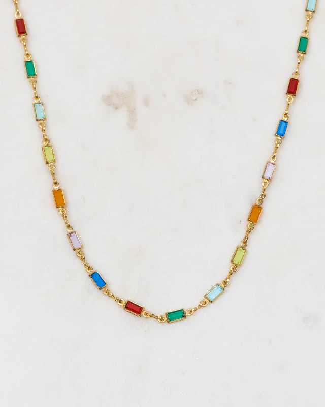 Handcrafted Silver Necklace For Fashion-Dione Colourful Gold Necklace