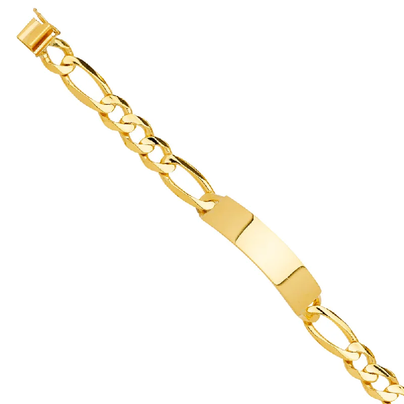 Classic Stainless Steel Bracelets-14K Figaro Link ID Bracelet