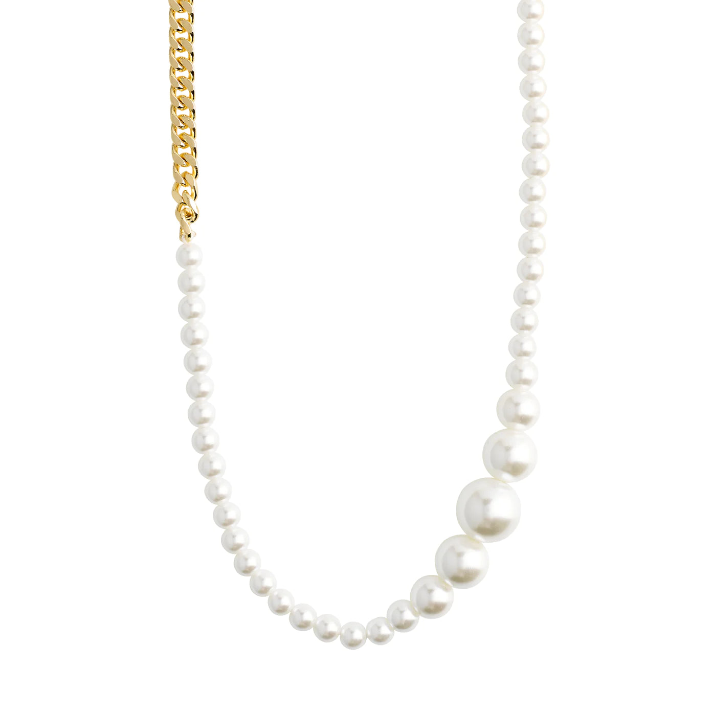 Luxury Diamond Necklace For Formal Events-Beat Gold Plated Pearl Necklace