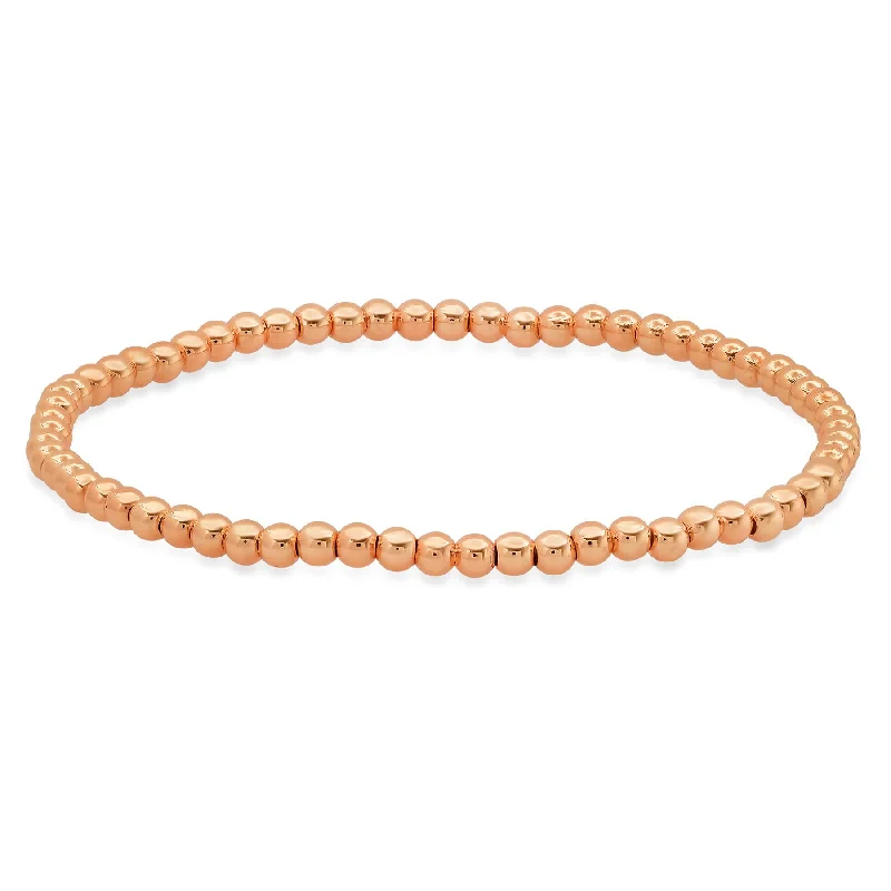 Luxury Bracelets For Bridesmaids-STRETCH BRACELET, ROSE GOLD