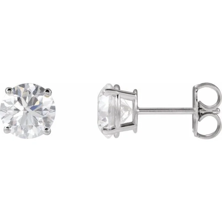 Luxury Earrings With Diamonds For Evening Wear-14K White 6 mm Lab-Grown Alexandrite Stud Earrings