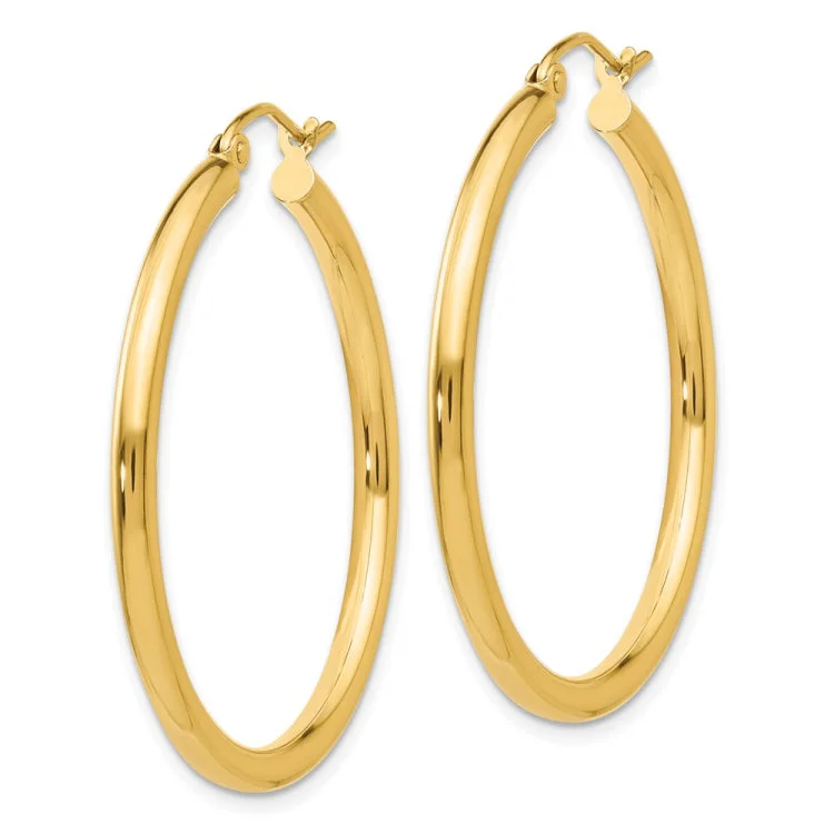 Simple Silver Earrings For Elegant Style-14k Polished 2.5mm Lightweight Tube Hoop Earrings