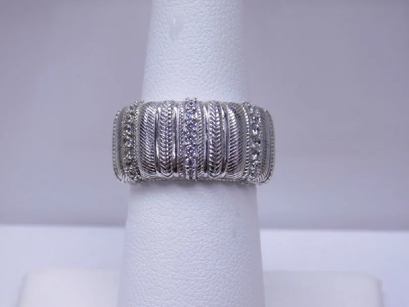 Personalized Custom Rings For Wedding Day-ESTATE JUDITH RIPKA STERLING SILVER BAND