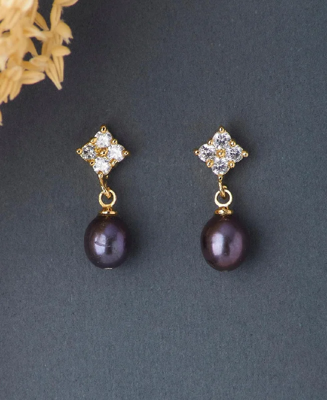 Long Drop Earrings With Gemstones-Delicate Stone Studded Earring