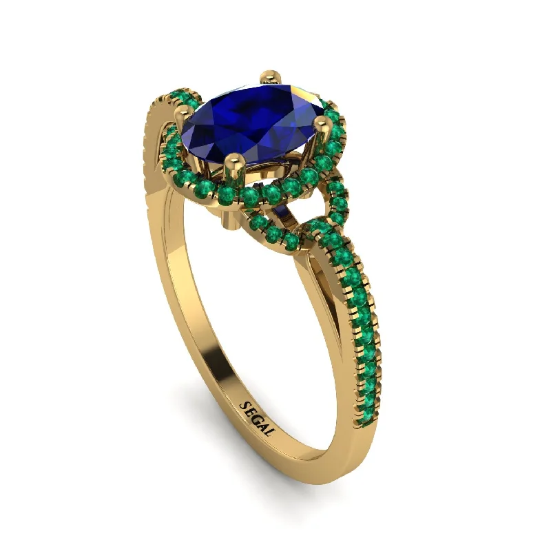 Sparkling Gold Rings For Engagement Gifts-Timeless Beauty Oval Sapphire Engagement Ring - Judy No. 28