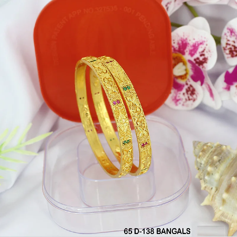 Sparkling Gold Wedding Bangles For Bridesmaids-Mahavir Dye Gold Micro Plating Bangles Set