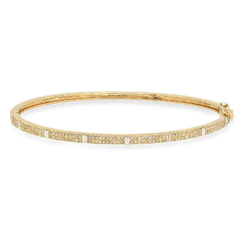 Simple Silver Bracelets For Women-ROYAL DIAMOND HINGE BRACELET, GOLD