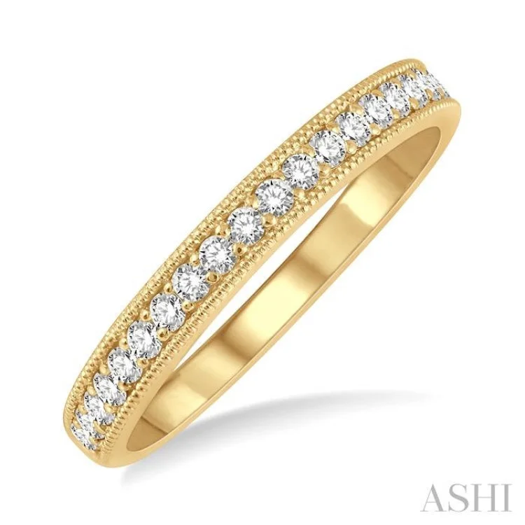 Luxury Wedding Rings For Fashion-Forward Brides-1/4 ctw Round Cut Diamond Wedding Band in 14K Yellow Gold