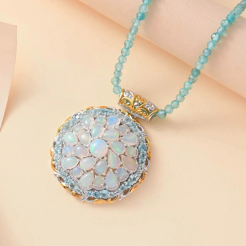 Simple Chain Necklace For Fashionable Look-Celestial Garden Pendant with Beaded Necklace