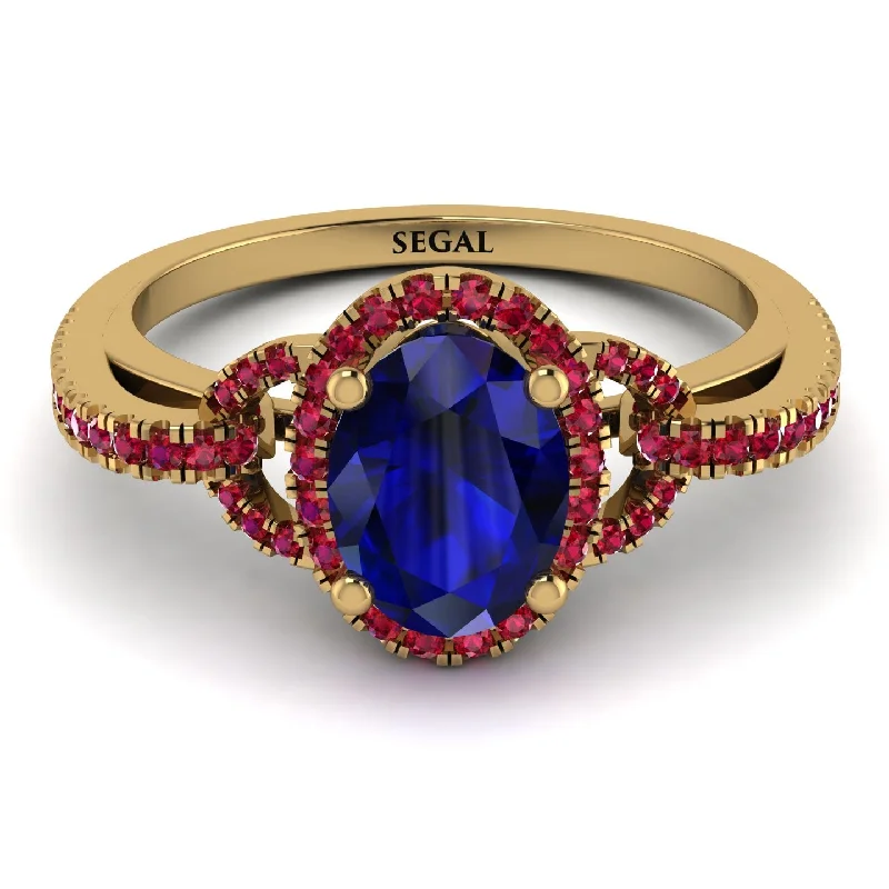 Elegant Stackable Rings For Wedding Gifts-Timeless Beauty Oval Sapphire Engagement Ring - Judy No. 58