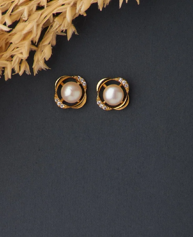 Handmade Earrings For Bridesmaids-Elegant Real Pearl Hanging Earring