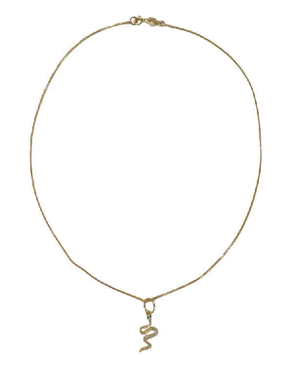 Simple Gold Necklace For Casual Wear-Fine Snake Necklace