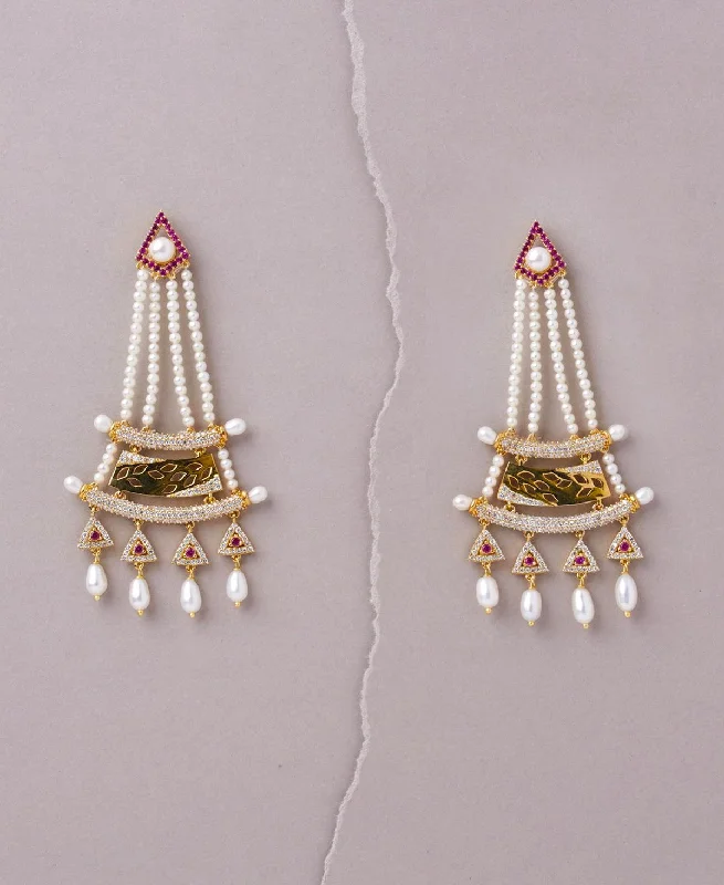 Vintage-Inspired Earrings For Bridal Style-Faiza Regal Chandeliers Earring