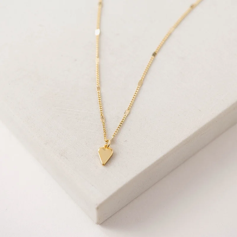 Custom Initial Necklace For Gifts-Gold Plated Everly Heart Necklace