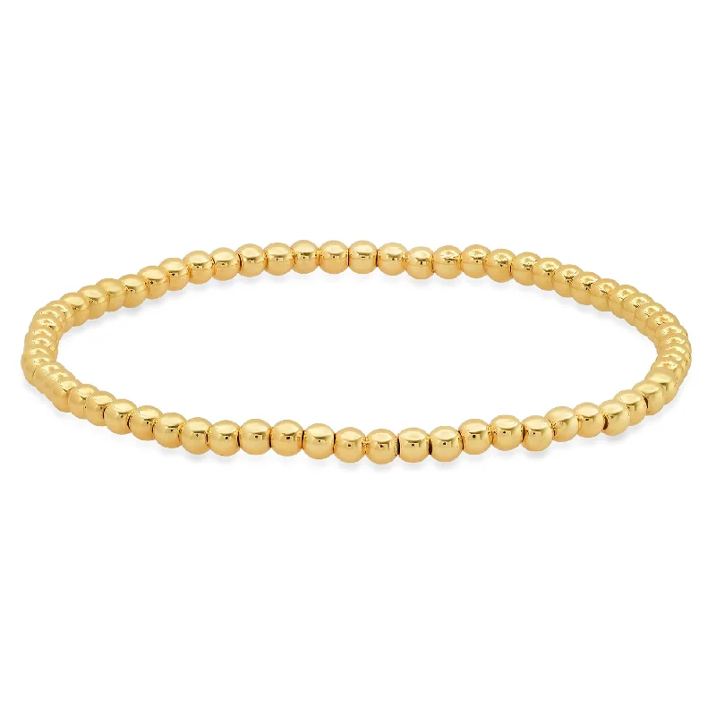 Elegant Custom Bracelets For Weddings-STRETCH BRACELET, GOLD