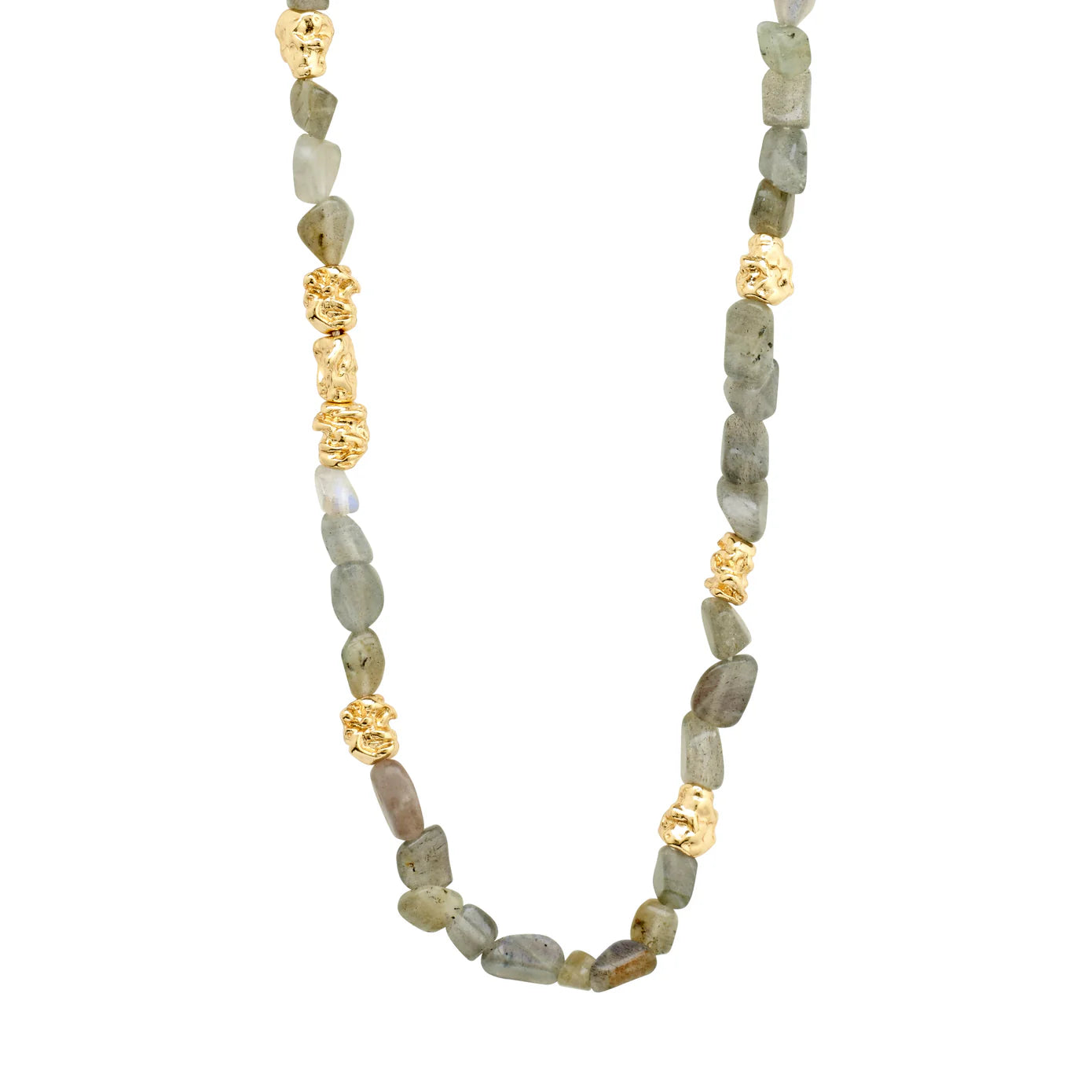 Simple Crystal Pendant Necklace For Weddings-Trust Gold Plated Labradorite Necklace