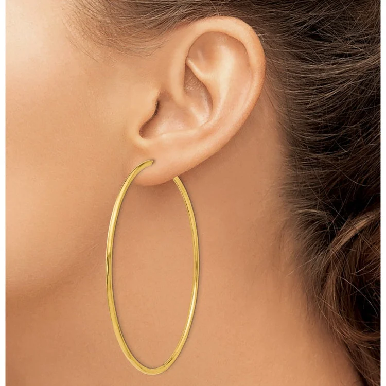 Sparkly Earrings For Holiday Gifts-14K Endless Hoop Earrings