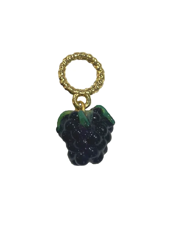 Simple Chain Necklace For Fashionable Look-Fruit Glass Charm - Blackberry