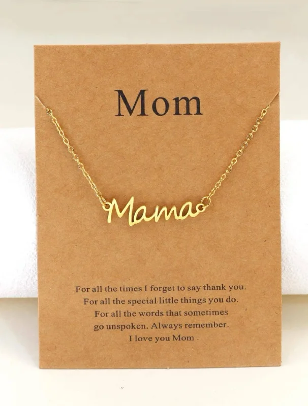 Sparkling Pendant Necklace For Weddings-Beautiful Gold or Silver Mama Necklace