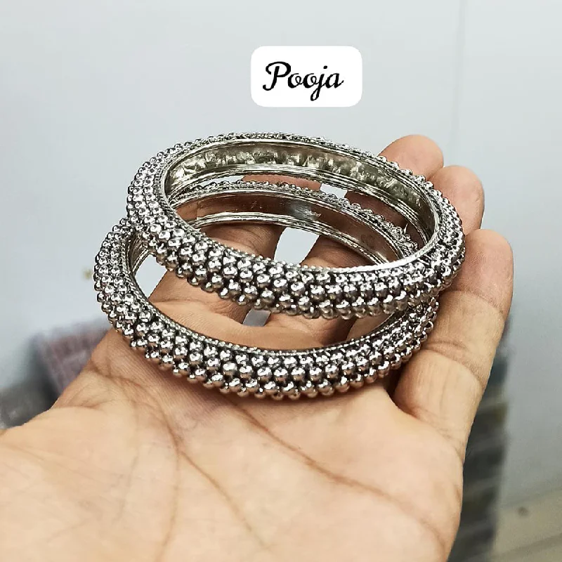 Personalized Custom Wedding Bangles For Bridesmaids Gifts-Pooja Bangles Silver Plated  Bangle Set