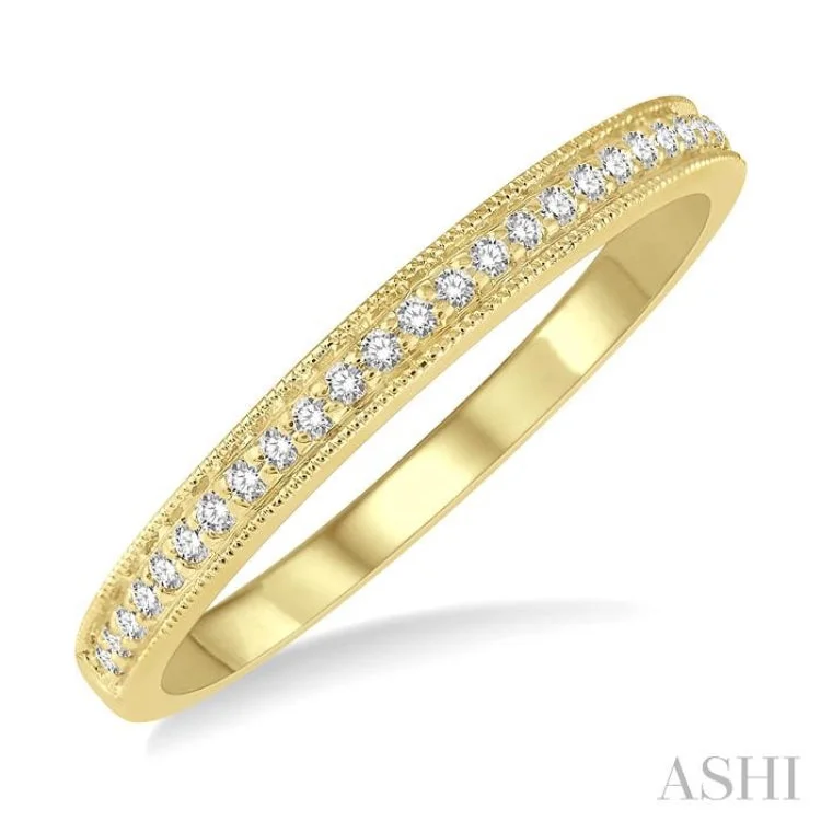 Personalized Gold Wedding Rings For Couples-1/10 ctw Round Cut Diamond Wedding Band in 14K Yellow Gold