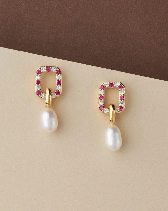 Statement Earrings For Cocktail Parties-Classy & Simple Hang Pearl Earring